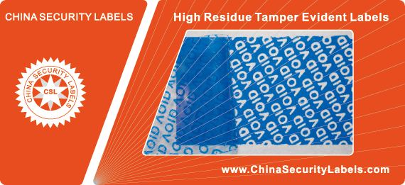 High Residue Tamper Evident Labels